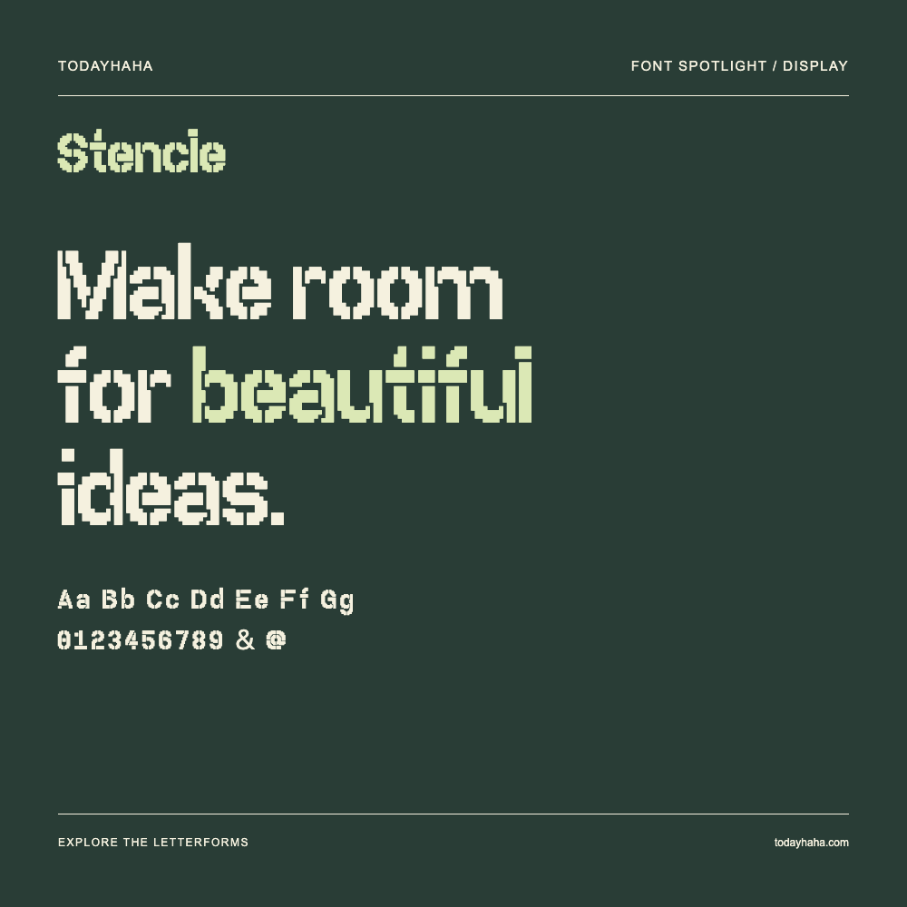 Stencle — Póster tipográfico con texto de muestra