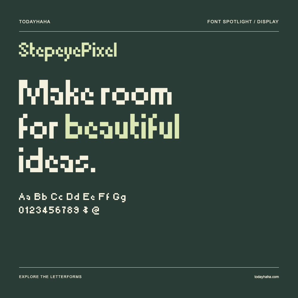 StepeyePixel — Typografieposter mit Beispieltext