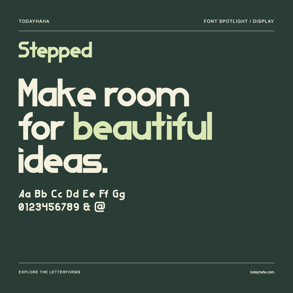 Stepped — Typography poster with sample text