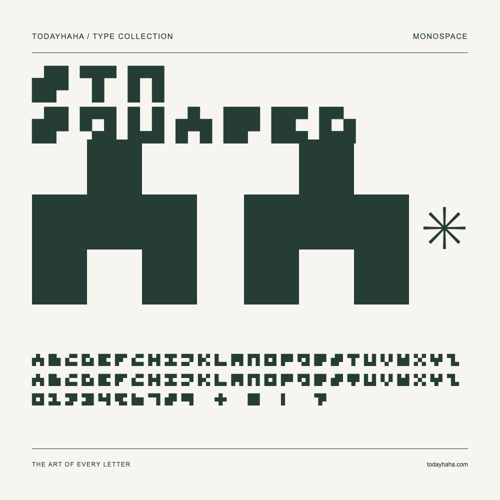 STN Squared — Spécimen avec majuscules, minuscules et chiffres