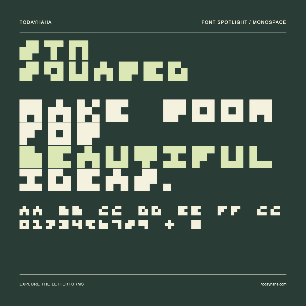 STN Squared — Affiche typographique avec exemple de texte