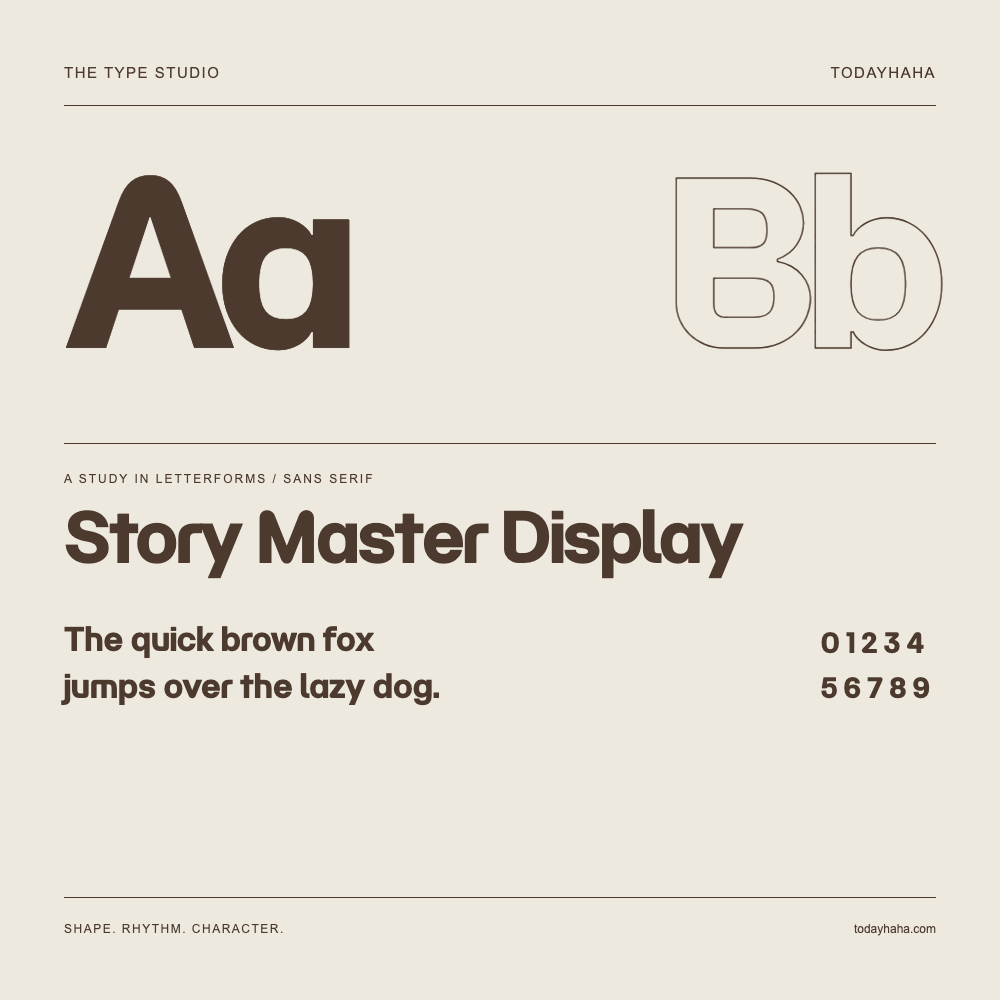 Story Master Display — Étude des lettres avec une phrase et des chiffres