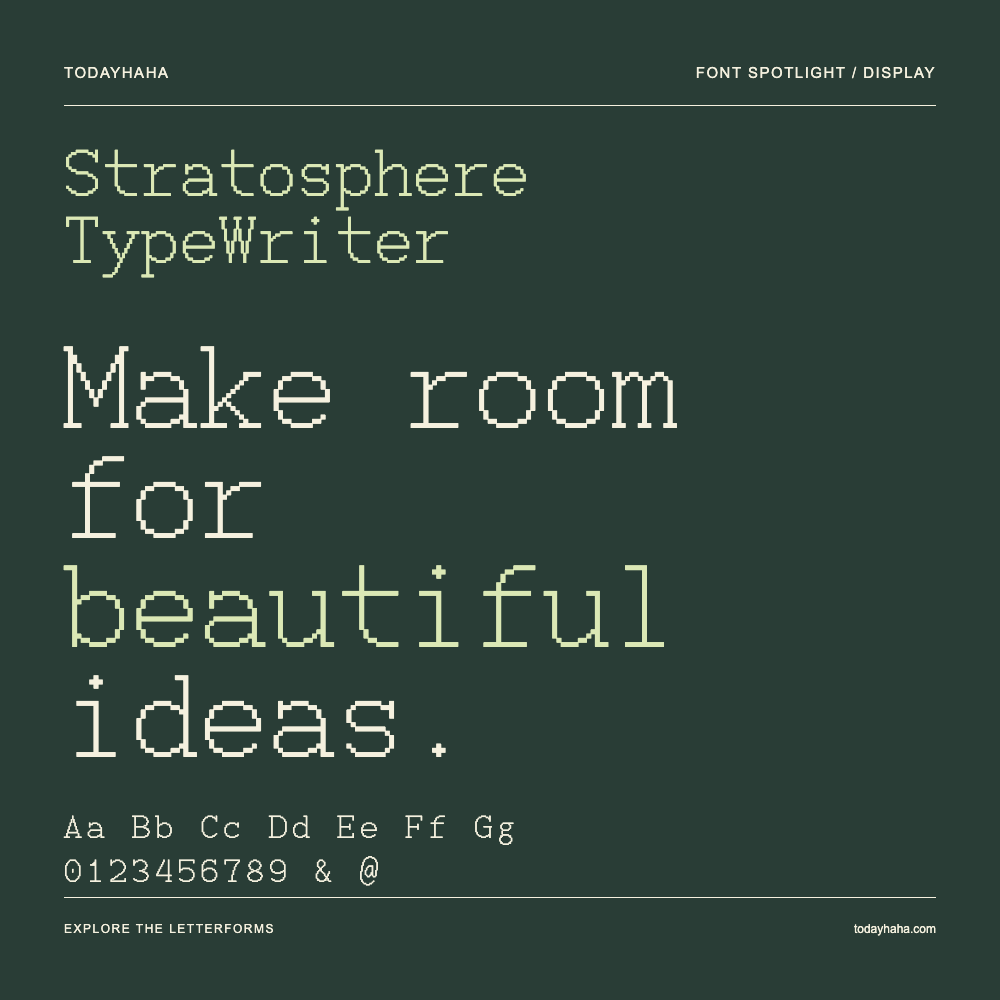 Stratosphere TypeWriter — 字体排版海报：示例文字