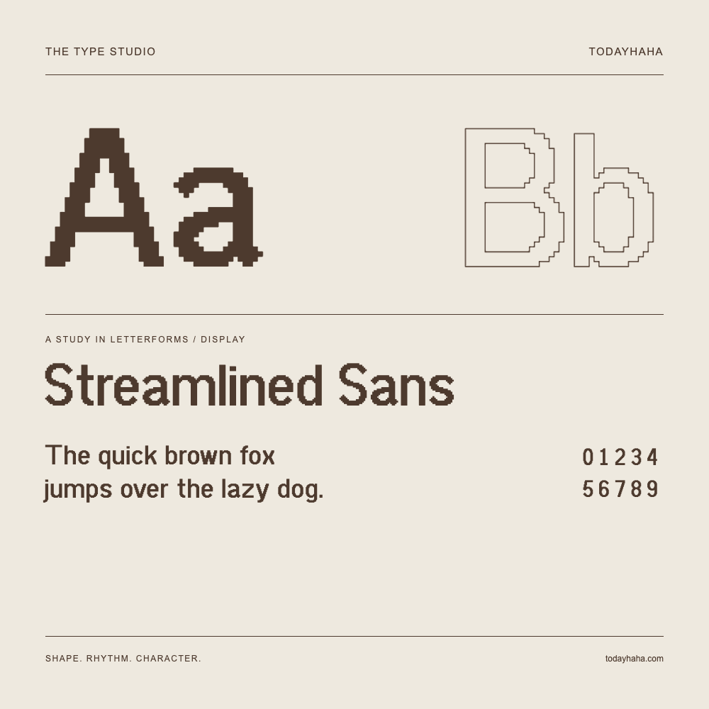 Streamlined Sans — 字形展示：示例句子与数字