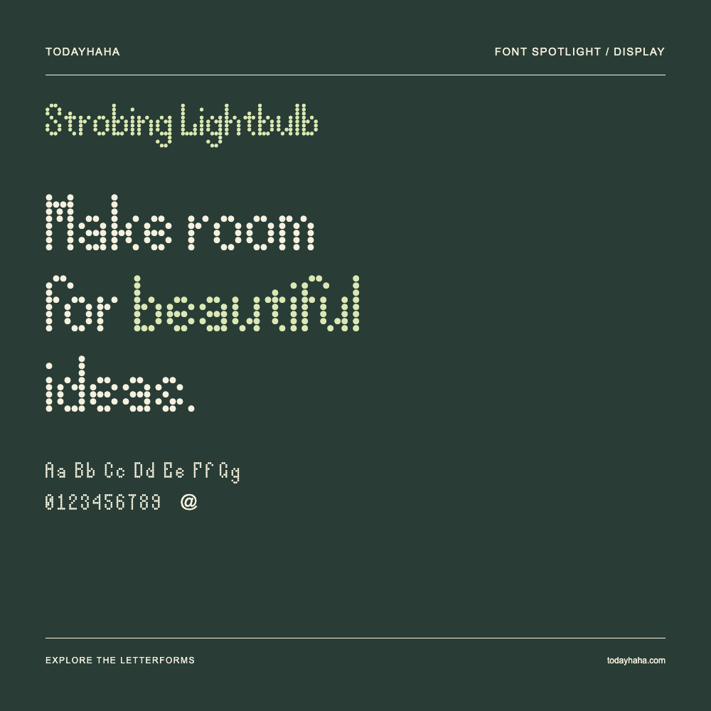 Strobing Lightbulb — Póster tipográfico con texto de muestra