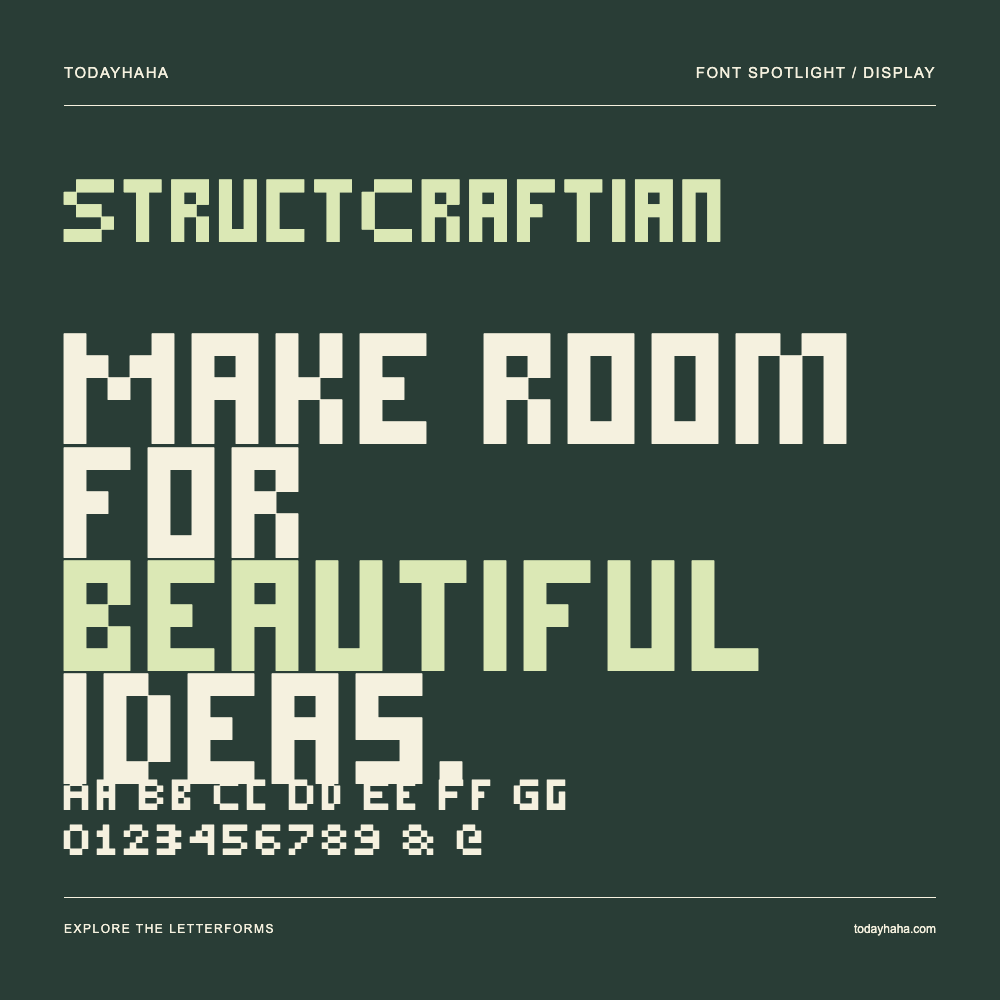 StructCraftian — Typografieposter mit Beispieltext