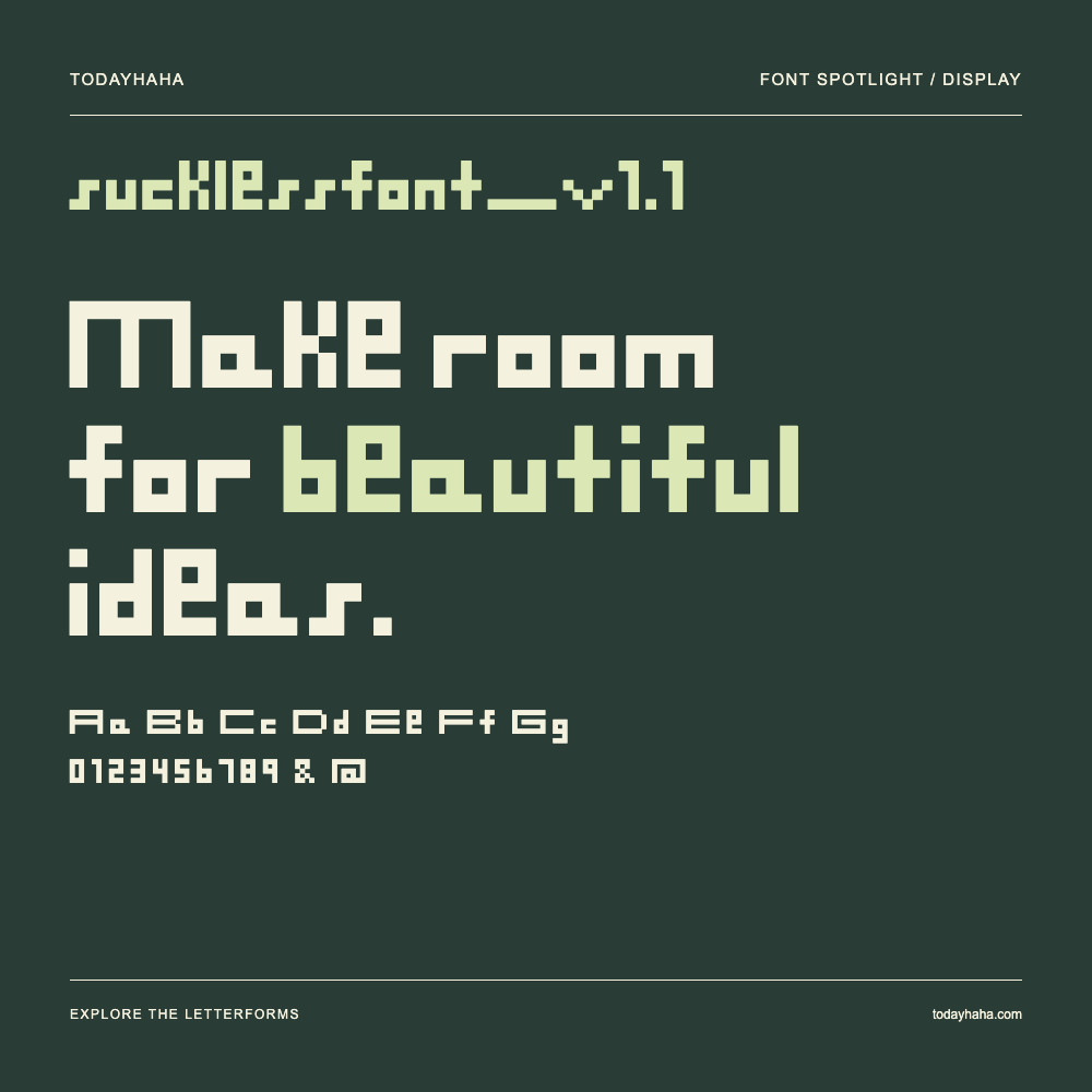 sucklessfont_v1.1 — Typography poster with sample text