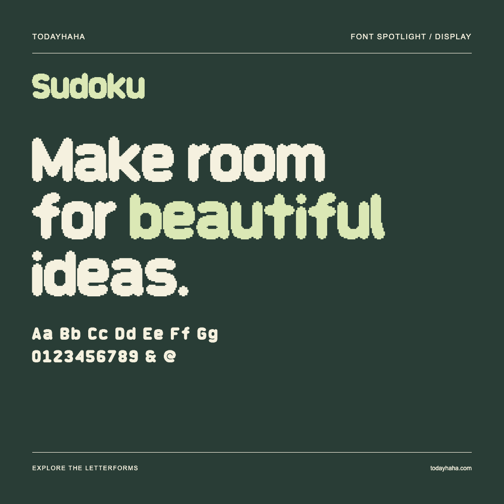 Sudoku — Typografieposter mit Beispieltext