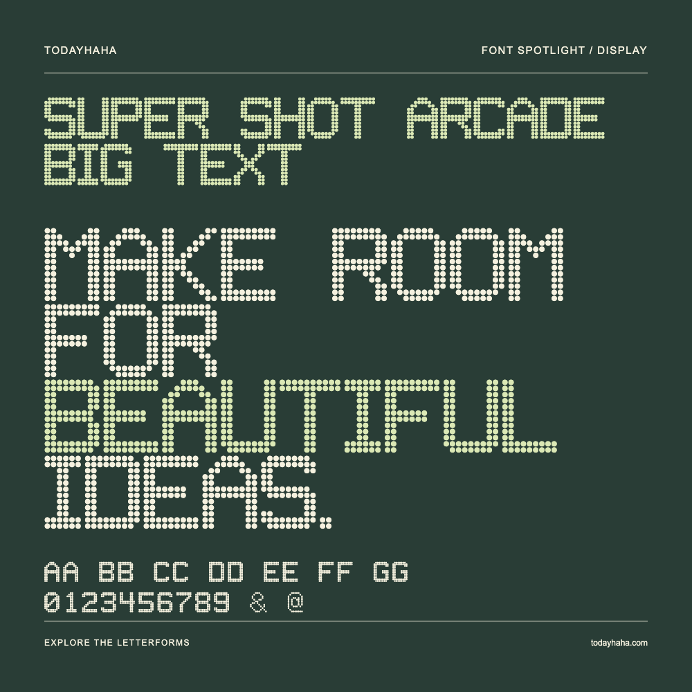 Super Shot Arcade Big Text — Typografieposter mit Beispieltext