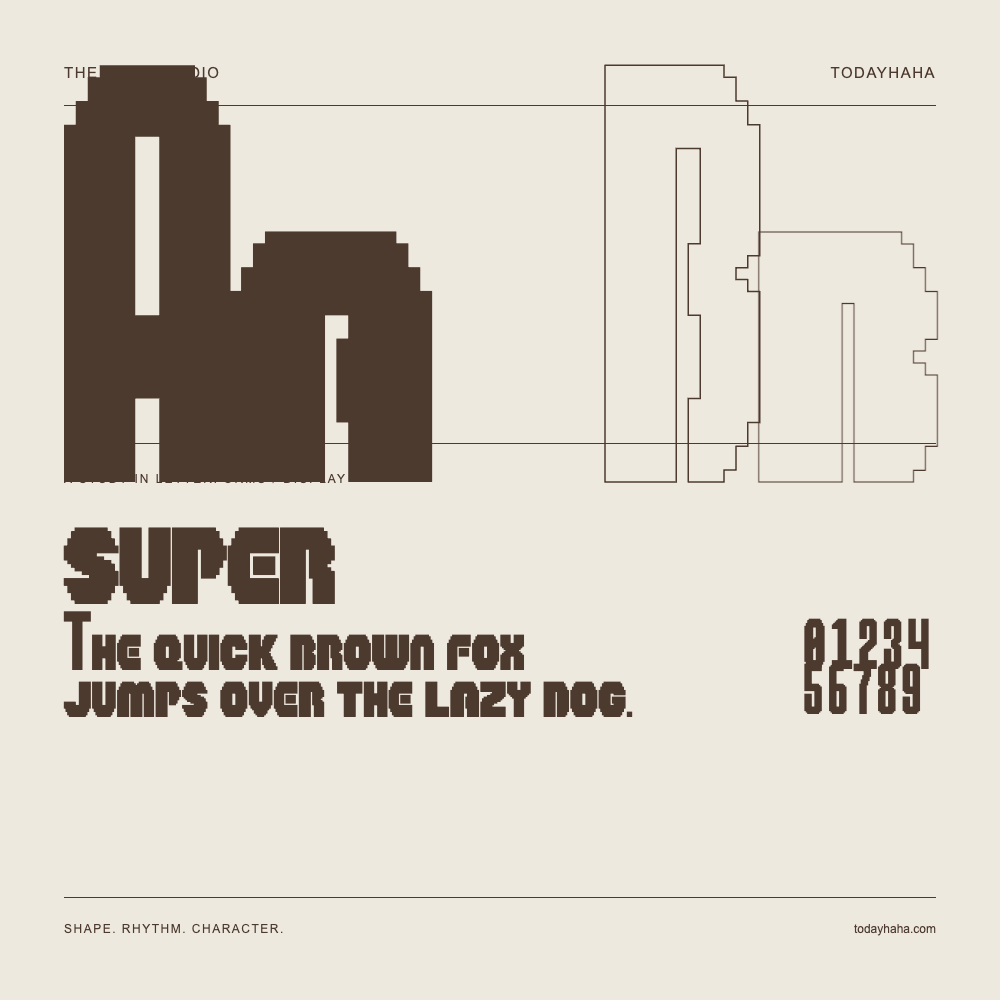 super — Estudio de letras con una frase y números