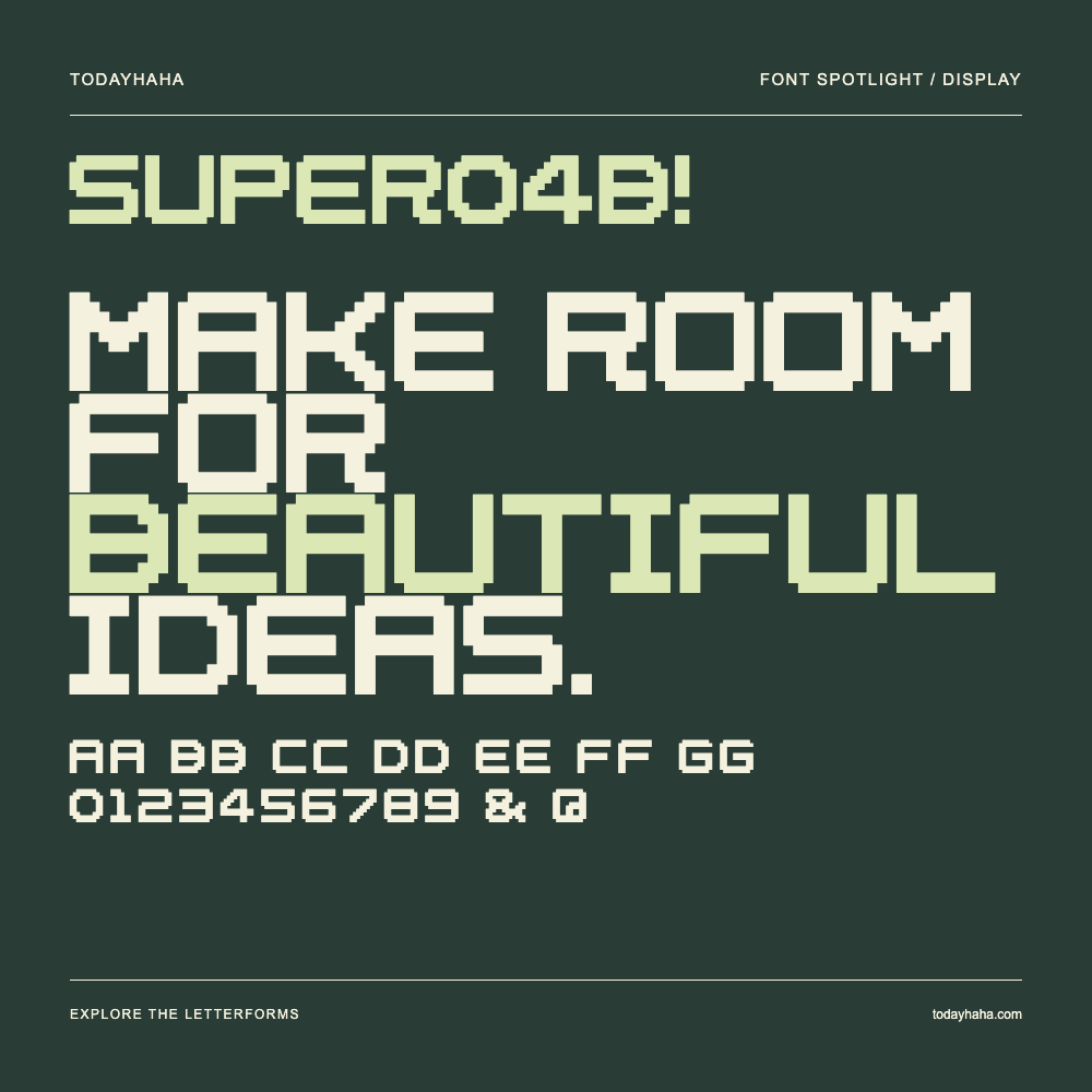 super04b! — Typografieposter mit Beispieltext