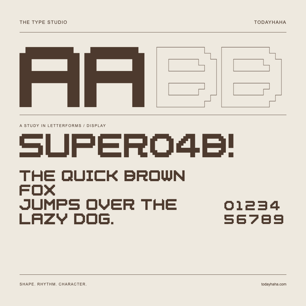 super04b! — Buchstabenstudie mit Beispielsatz und Ziffern