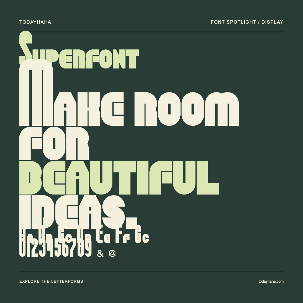 Superfont — Typografieposter mit Beispieltext