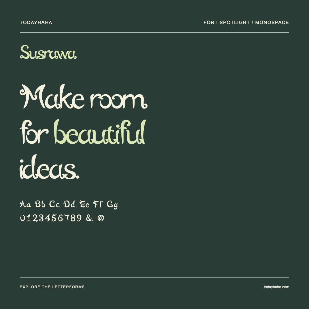 Susrawa — Affiche typographique avec exemple de texte