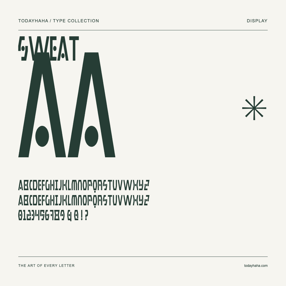 Sweat — Campione con lettere maiuscole, minuscole e numeri