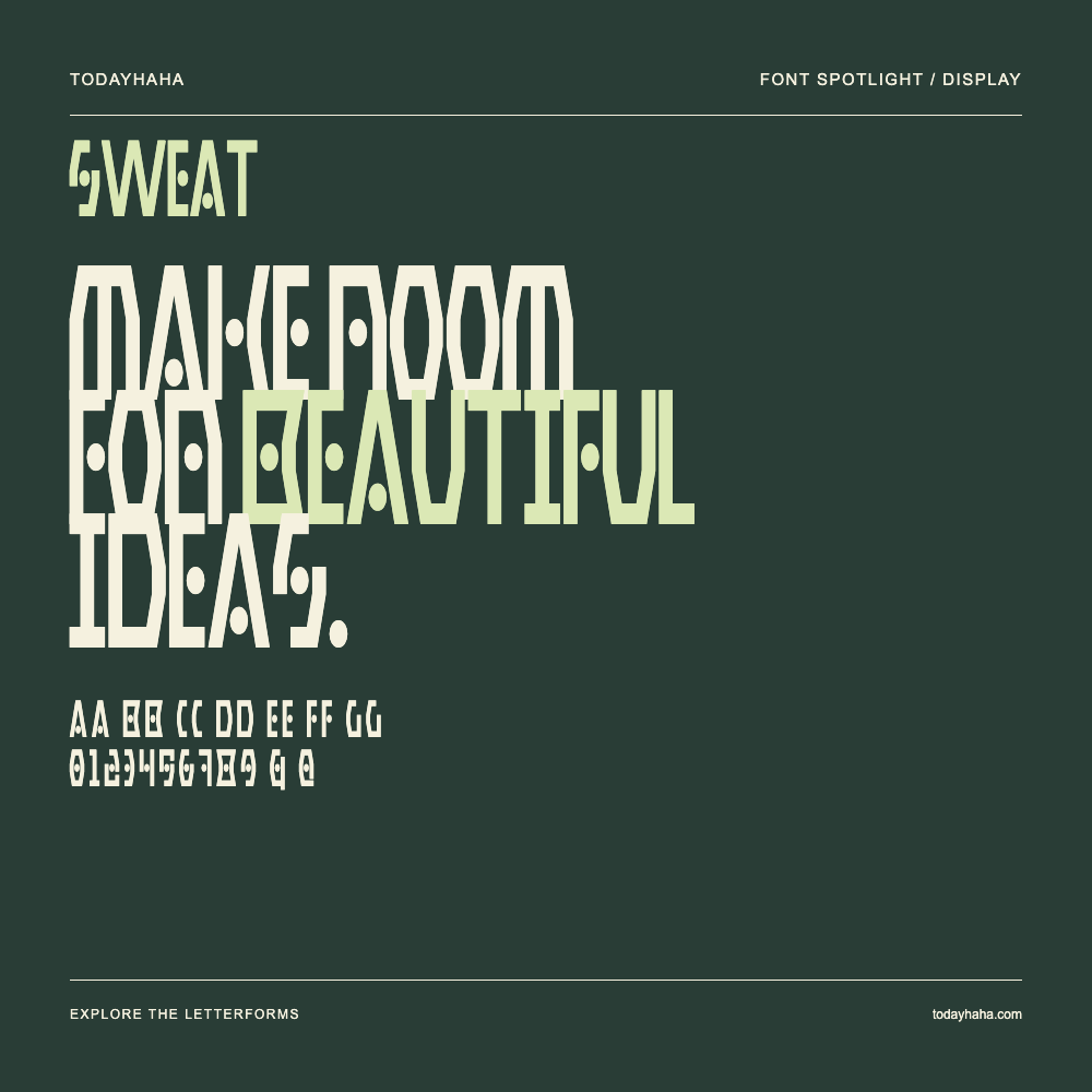 Sweat — Poster tipografico con testo di esempio