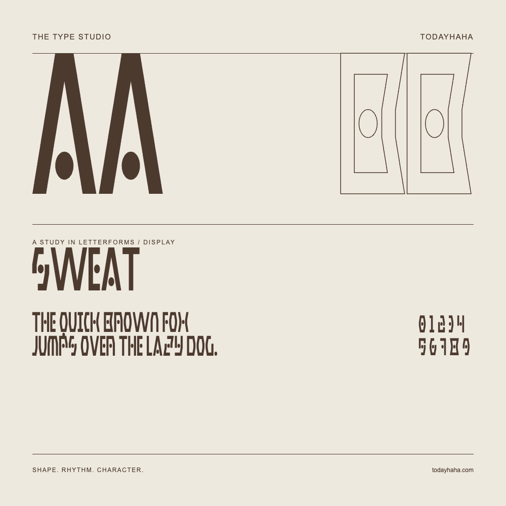 Sweat — Studio delle lettere con frase e numeri