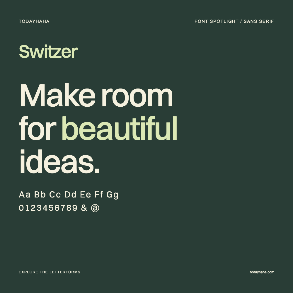 Switzer — Typography poster with sample text
