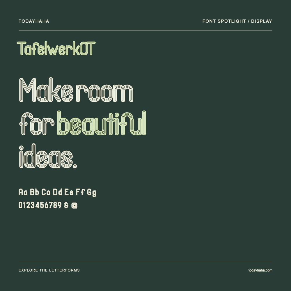 TafelwerkOT — Typography poster with sample text