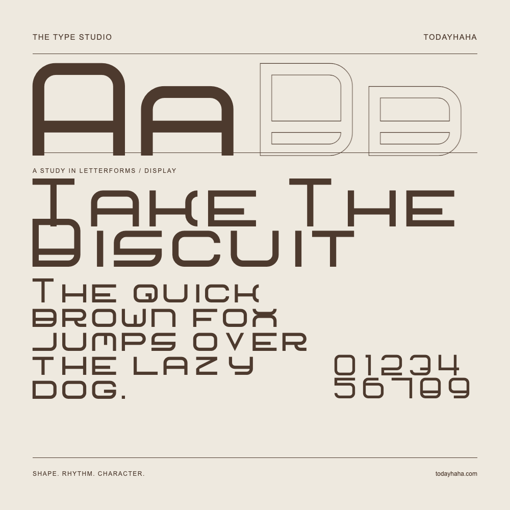 Take The Biscuit — Estudio de letras con una frase y números