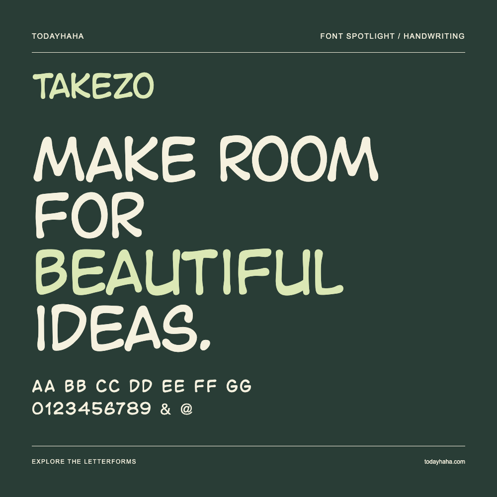 Takezo — Póster tipográfico con texto de muestra