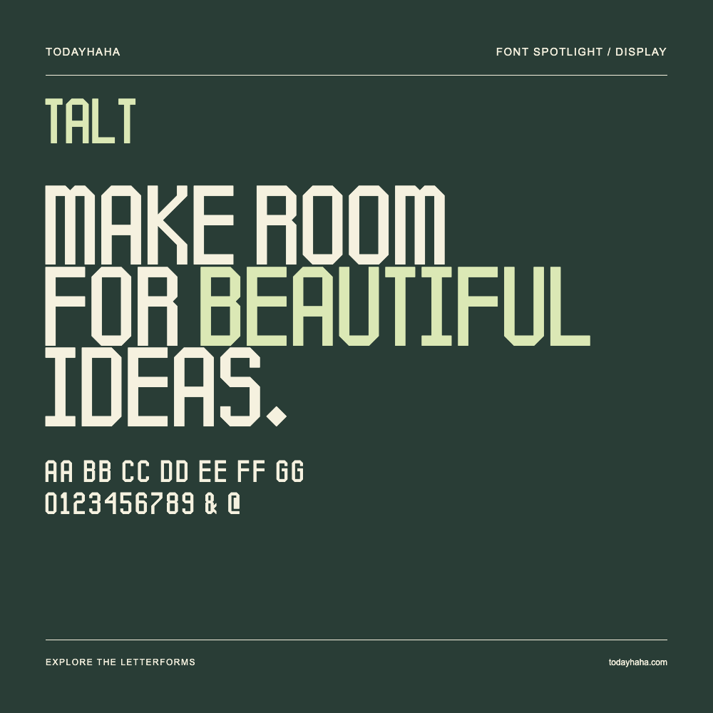 Talt — Affiche typographique avec exemple de texte