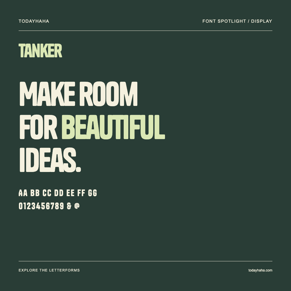 Tanker — Typografieposter mit Beispieltext