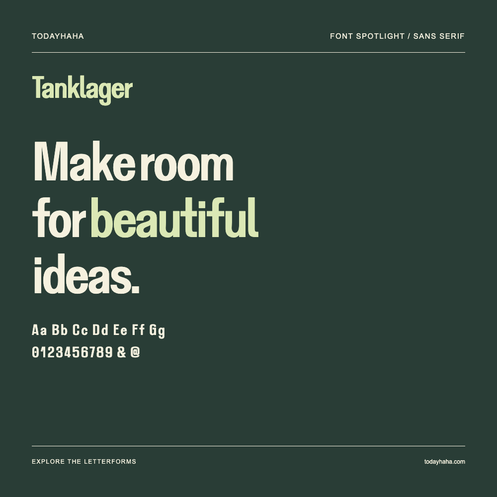 Tanklager — Poster tipografico con testo di esempio
