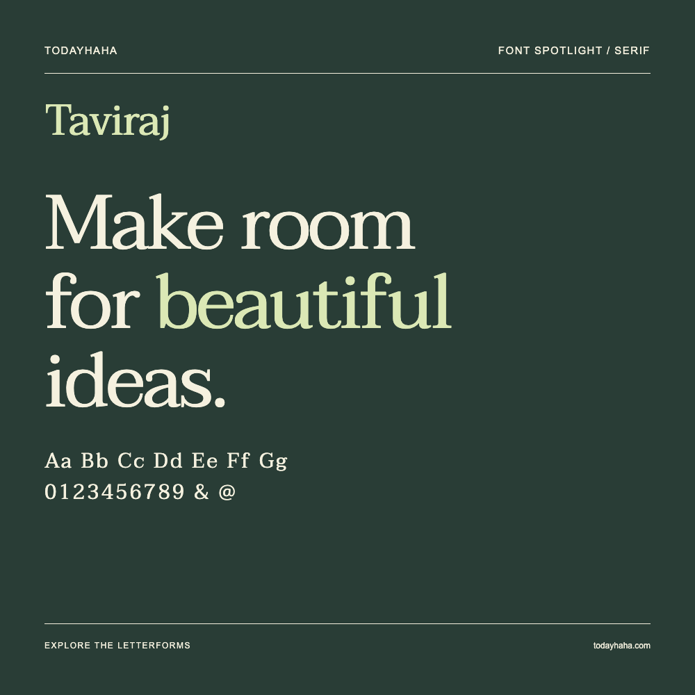 Taviraj — Typografieposter mit Beispieltext
