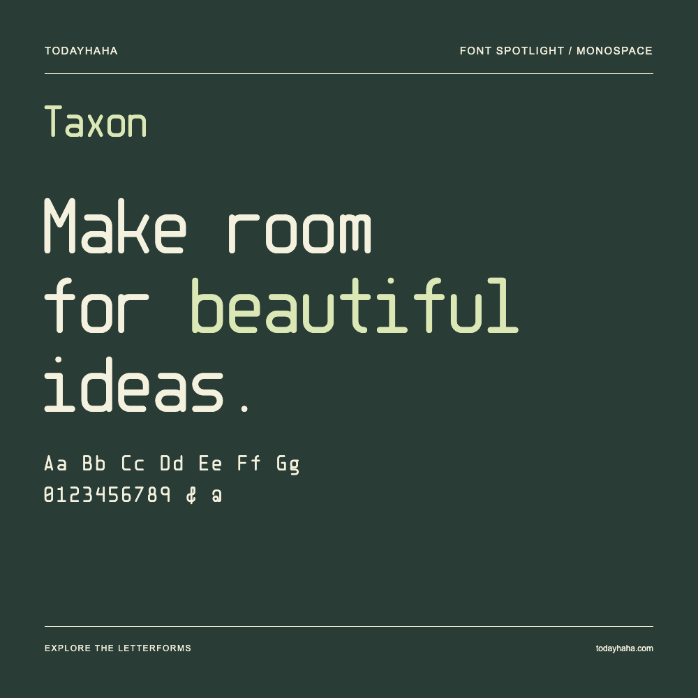 Taxon — 字体排版海报：示例文字