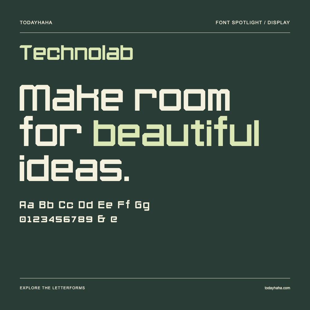 Technolab — Typografieposter mit Beispieltext