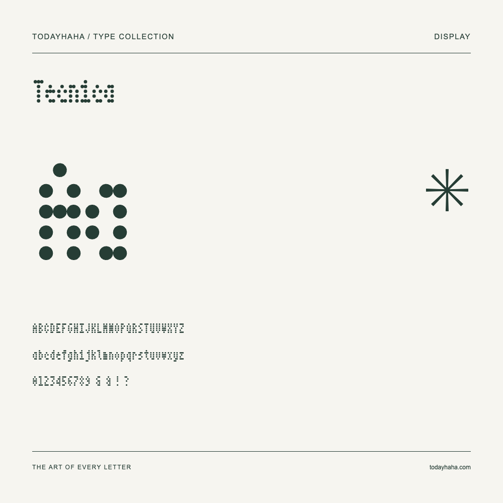 Tecnica — Schriftmuster mit Großbuchstaben, Kleinbuchstaben und Ziffern