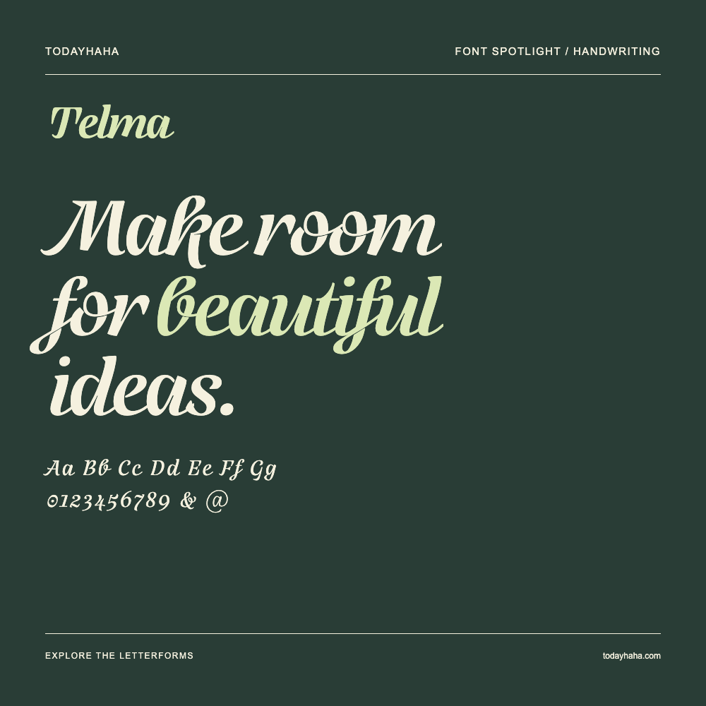 Telma — Póster tipográfico con texto de muestra