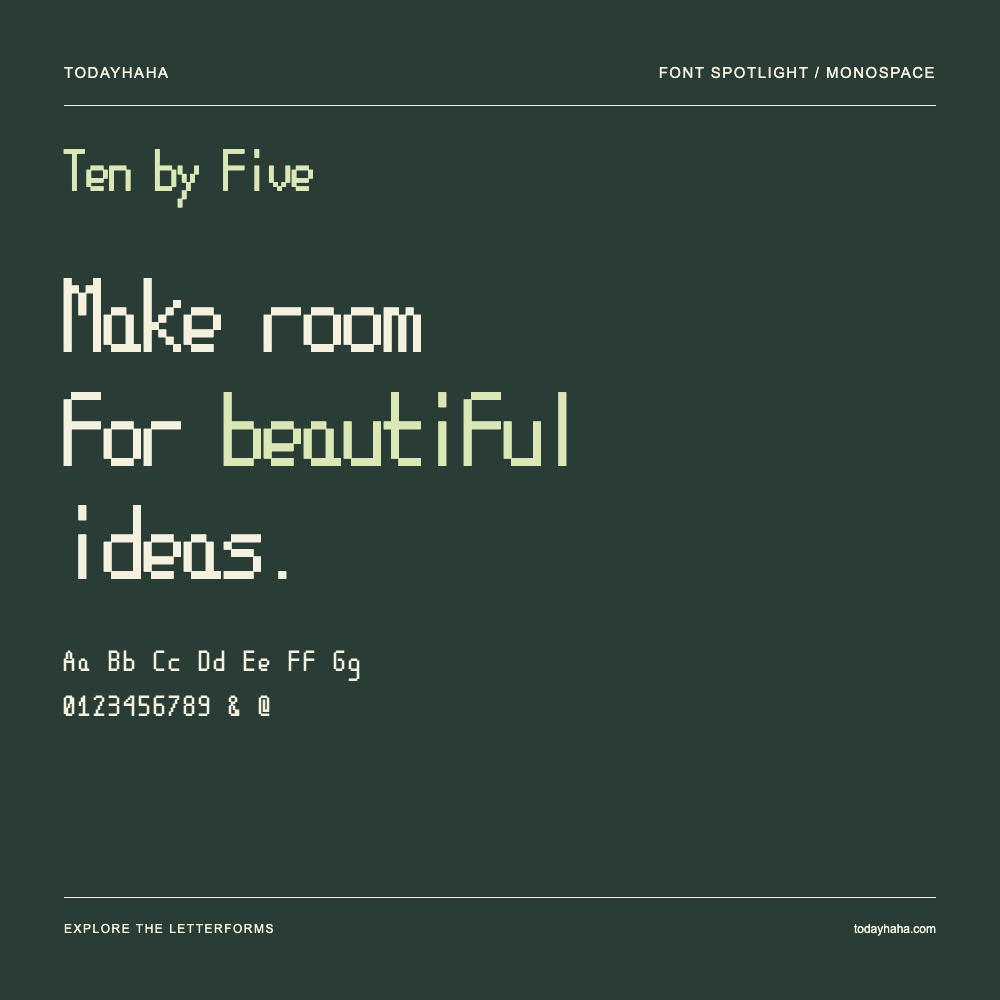 Ten by Five — Typography poster with sample text
