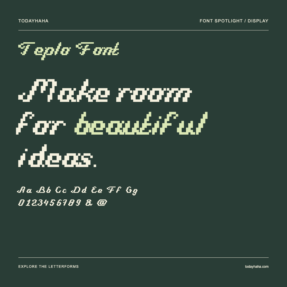 Teplo Font — Typografieposter mit Beispieltext