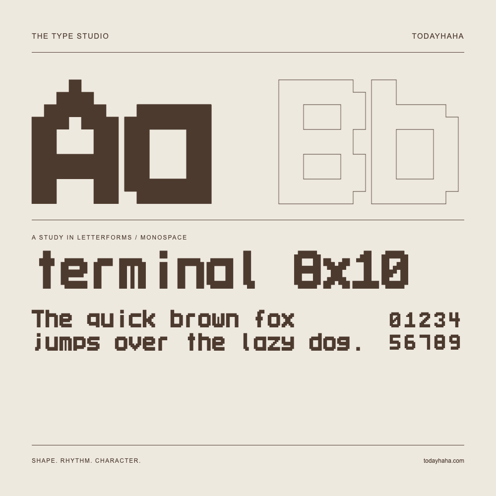 terminal 8x10 — Studio delle lettere con frase e numeri