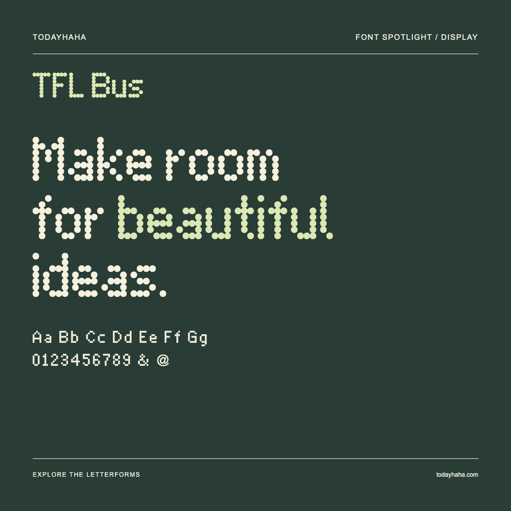 TFL Bus — Typography poster with sample text
