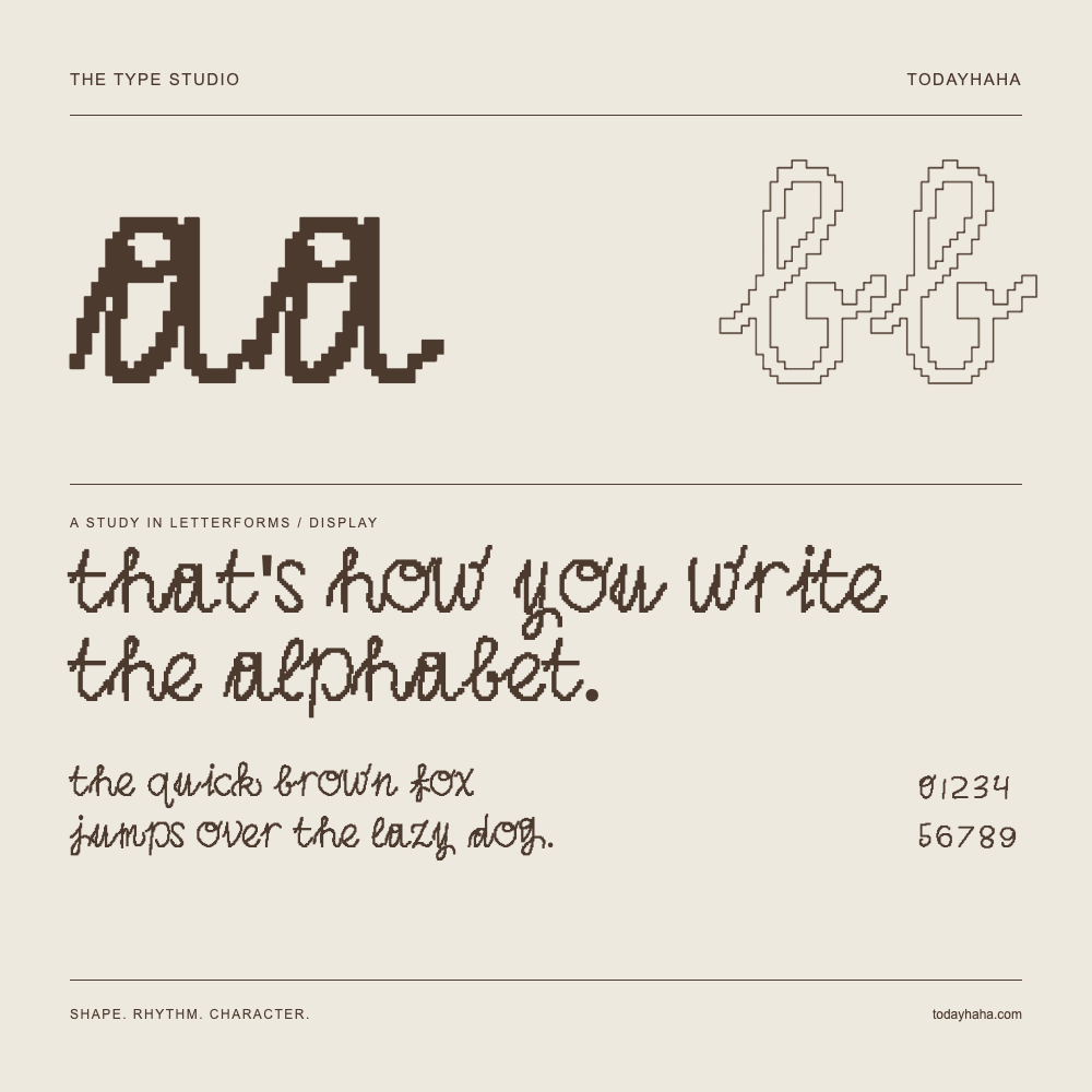 That's how you write the alphabet. — Buchstabenstudie mit Beispielsatz und Ziffern