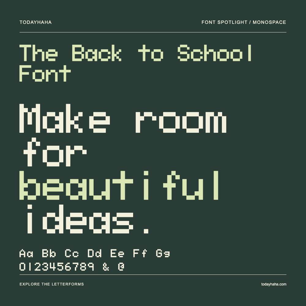 The Back to School Font — 字体排版海报：示例文字