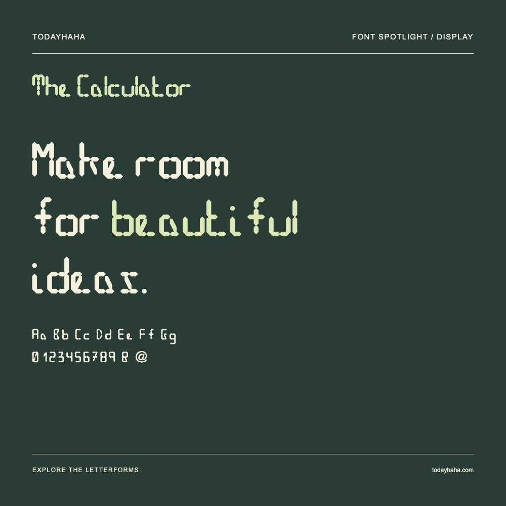 The Calculator — Typografieposter mit Beispieltext