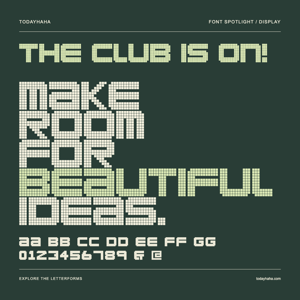 The Club Is On! — Typografieposter mit Beispieltext
