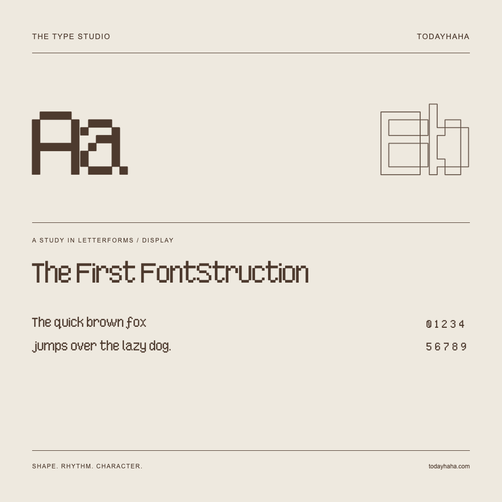 The First FontStruction — 字形展示：示例句子与数字
