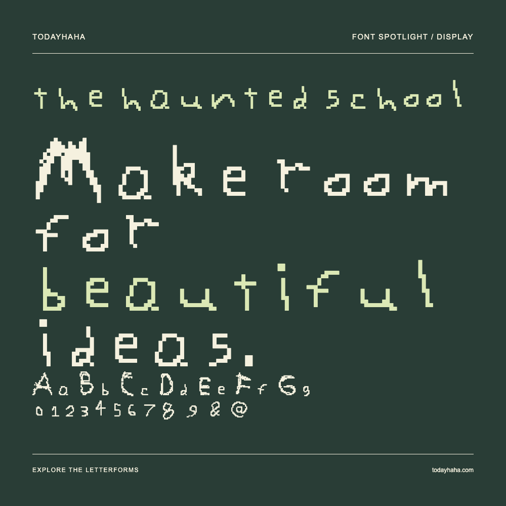 the haunted school — Póster tipográfico con texto de muestra