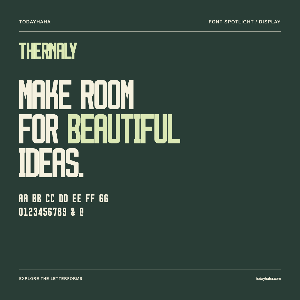Thernaly — Typografieposter mit Beispieltext