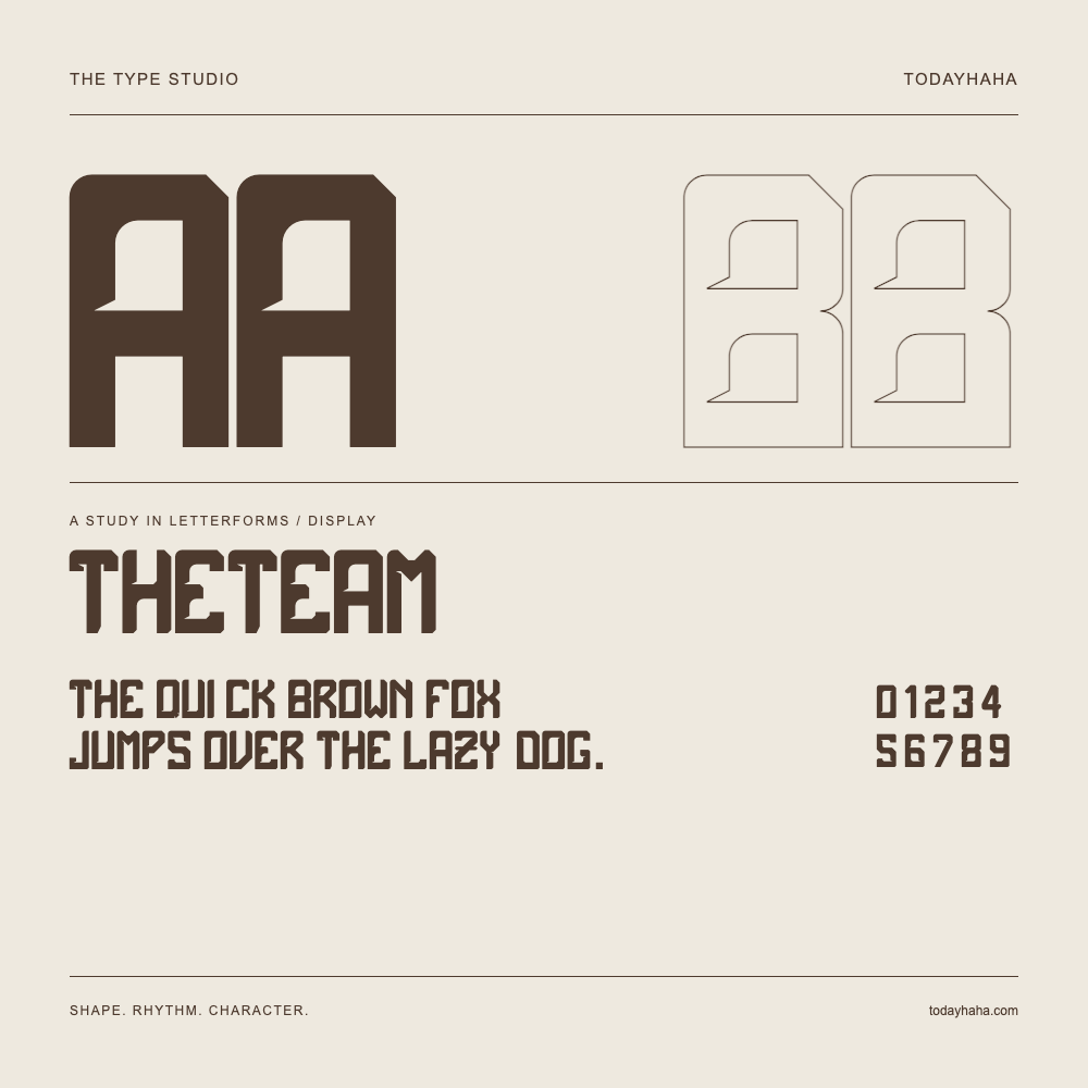 theTeam — Estudio de letras con una frase y números