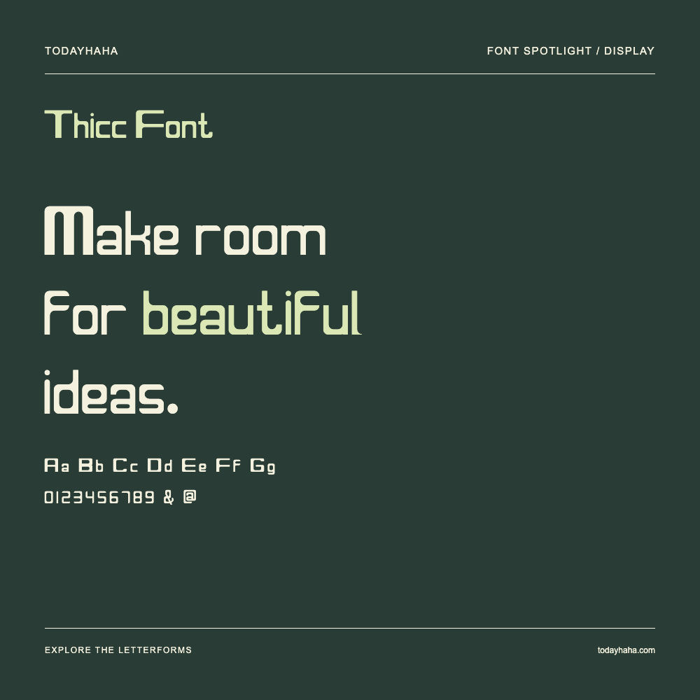 Thicc Font — Typography poster with sample text