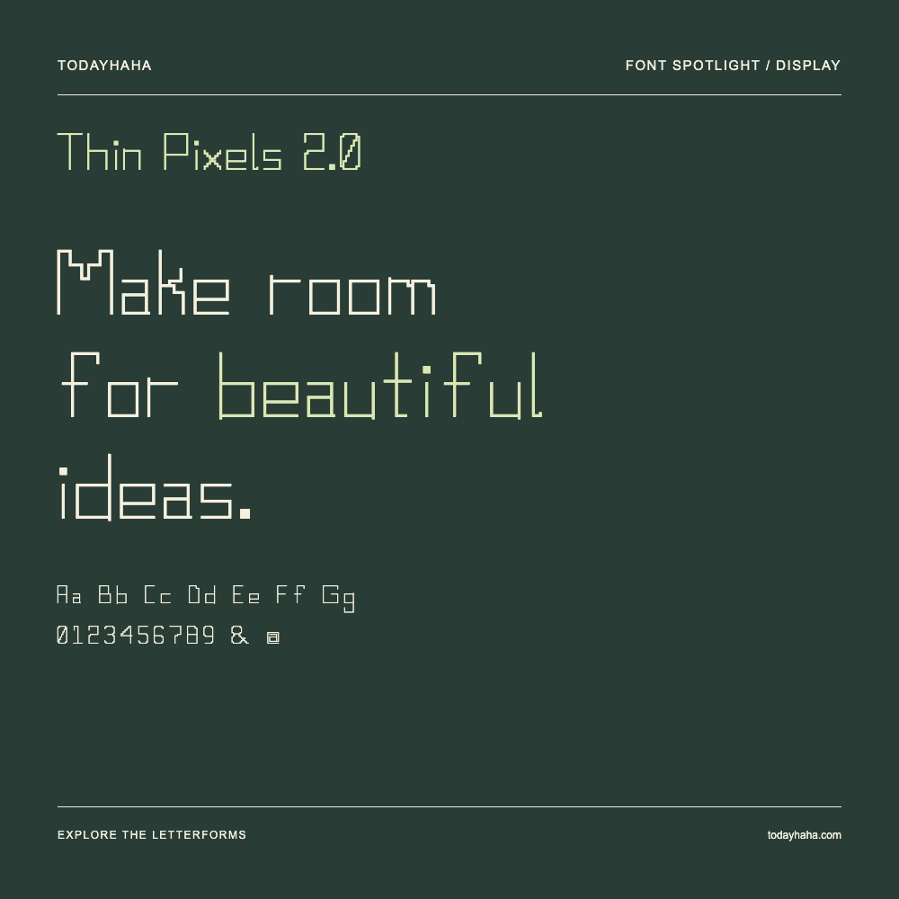 Thin Pixels 2.0 — Typografieposter mit Beispieltext