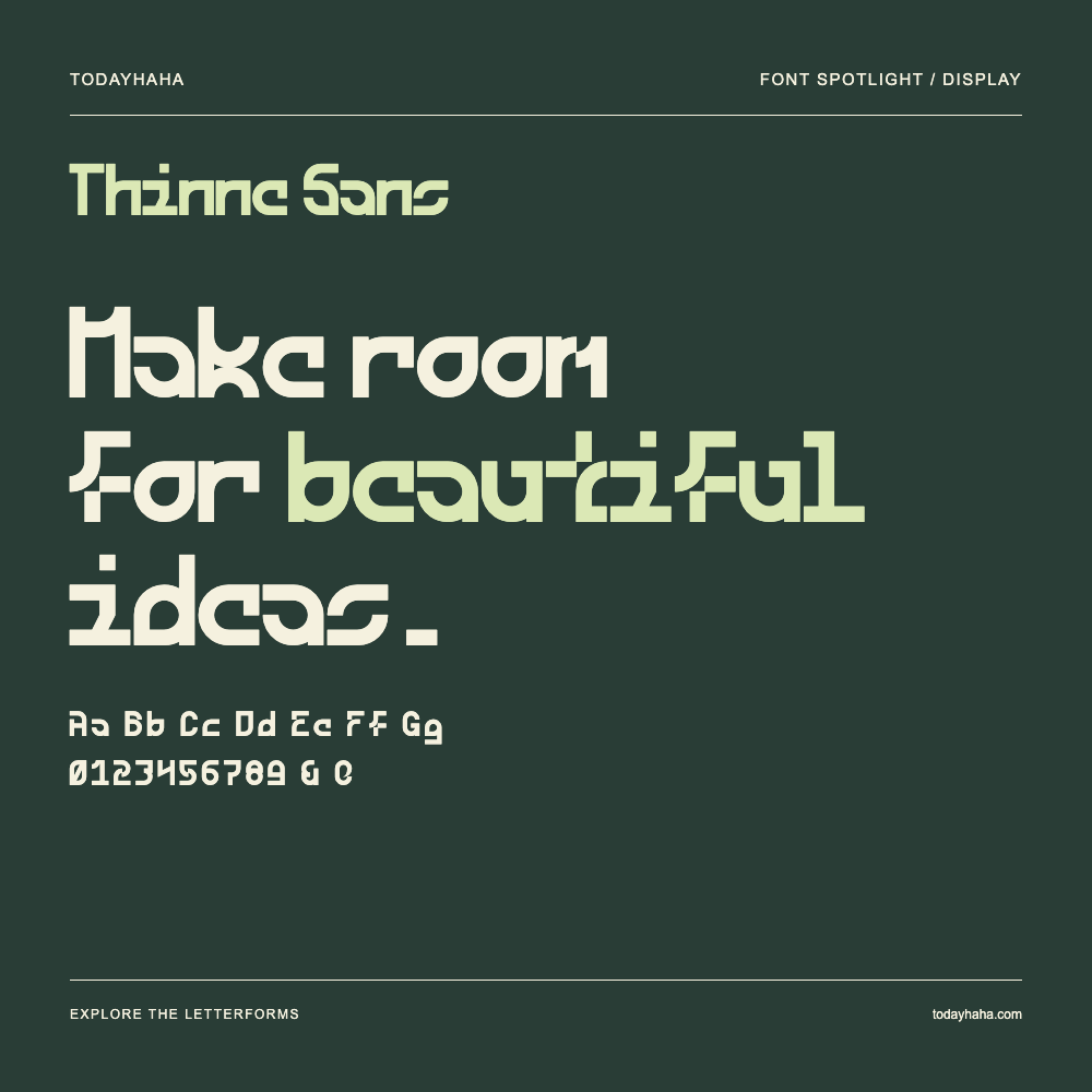 Thinne Sans — Póster tipográfico con texto de muestra