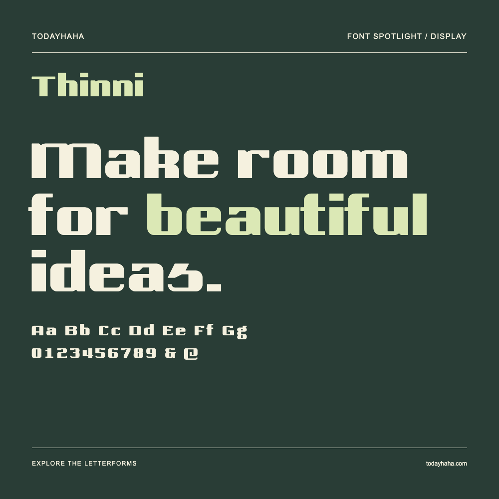 Thinni — Typografieposter mit Beispieltext