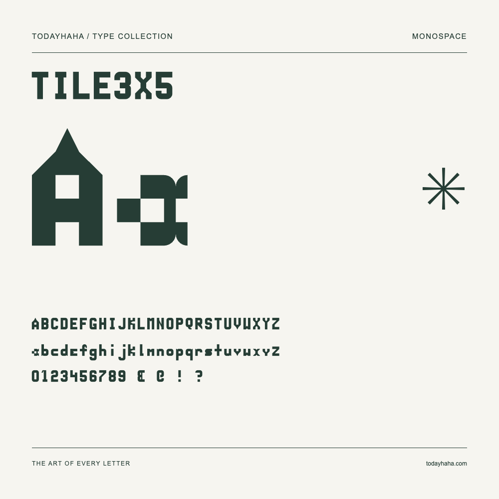 TILE3X5 — Muestra de mayúsculas, minúsculas y números